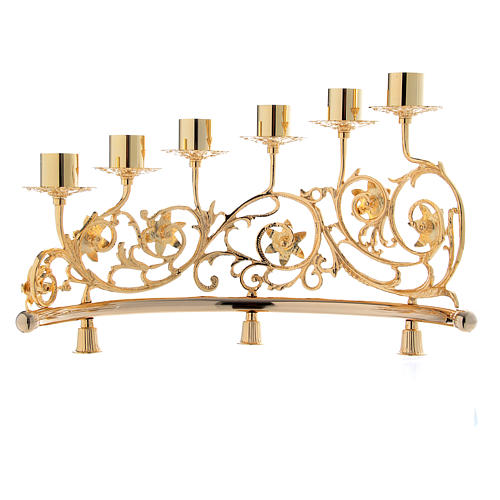 Pair of candelabra with 6 arms in cast brass, Baroque style 30x50cm 4