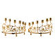 Pair of candelabra with 6 arms in cast brass, Baroque style 30x50cm s1