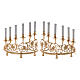 Pair of candelabra with 6 arms in cast brass with wooden candles, Baroque style 15cm s1