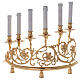 Pair of candelabra with 6 arms in cast brass with wooden candles, Baroque style 15cm s2