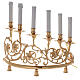 Pair of candelabra with 6 arms in cast brass with wooden candles, Baroque style 15cm s4