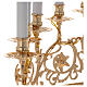 Pair of candelabra with 6 arms in cast brass with wooden candles, Baroque style 15cm s7