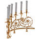 Pair of candelabra with 6 arms in cast brass with wooden candles, Baroque style 15cm s8