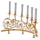 Pair of candelabra with 6 arms in cast brass with wooden candles, Baroque style 15cm s6