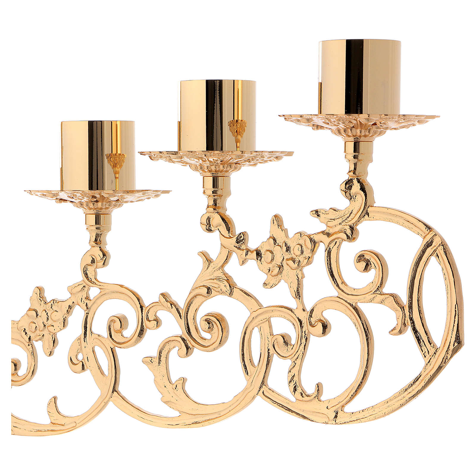 Baroque candelabra in brass for liquid wax candles online sales on