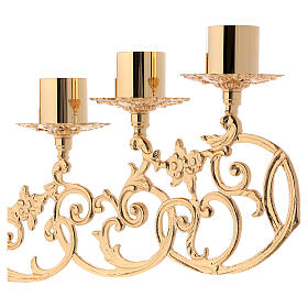 Baroque candelabra in brass for liquid wax candles
