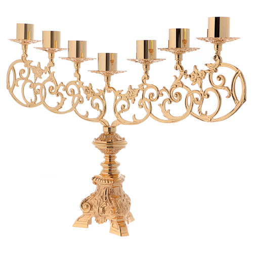 Baroque candelabra in brass for liquid wax candles 4