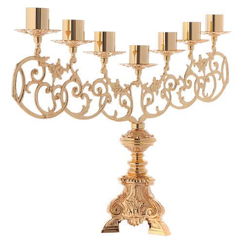 Baroque candelabra in brass for liquid wax candles 5