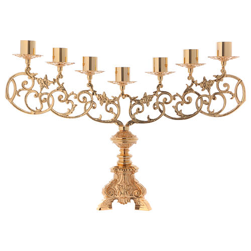 Baroque candelabra in brass for liquid wax candles 1