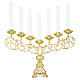 Baroque candelabra in brass, electric with wooden candles, 7 arms s1