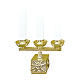 Candelabra with 3 arms in cast brass, 19cm s1