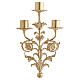 Baroque style candelabra in gold cast brass 52cm, 3 arms s3