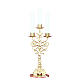 Baroque style candelabra in gold cast brass 52cm, 3 arms s1
