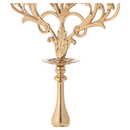 Baroque style candelabra in gold cast brass 61cm, 5 arms 5