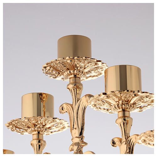 Baroque style candelabra in gold cast brass 61cm, 5 arms 8