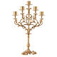 Baroque style candelabra in gold cast brass 61cm, 5 arms s1