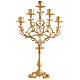 Candelabro barroco 5 bases latón dorado fundido 61 cm altura s1