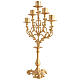 Candelabro barroco 5 bases latón dorado fundido 61 cm altura s4