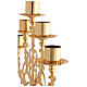 Lumiera barocca 5 bossoli ottone dorato fuso 61 cm altezza s2