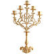 Candelabro barroco 5 bocais latão dourado moldado 61 cm altura s7