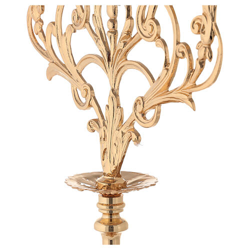 Baroque style candelabra in gold cast brass 61cm, 5 arms