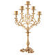 Baroque style candelabra in gold cast brass 61cm, 5 arms s10