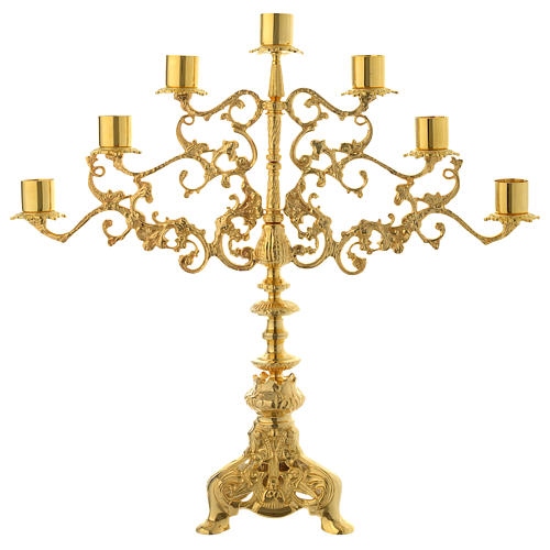 Candelabra for seven lights in gold brass 1