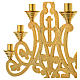 Candelabra for seven lights with cross in gold brass s3