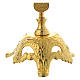Candelabra for seven lights with cross in gold brass s4