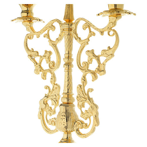 Candelabra for three lights with glass and gold brass cartridge 6