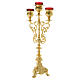 Candelabra for three lights with glass and gold brass cartridge s2