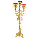 Candelabra for three lights with glass and gold brass cartridge s3
