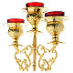 Candelabra for three lights with glass and gold brass cartridge s4