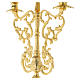 Candelabra for three lights with glass and gold brass cartridge s6
