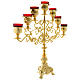 Candelabra for seven lights with glass and gold brass cartridge s4