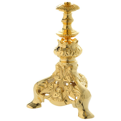 Candelabra for seven lights with glass and gold brass cartridge 5