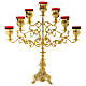 Candelabra for seven lights with glass and gold brass cartridge s1