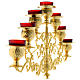 Candelabra for seven lights with glass and gold brass cartridge s2