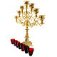 Candelabra for seven lights with glass and gold brass cartridge s6