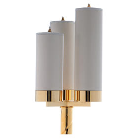 Three light candle holder 40 inc, gold-plated