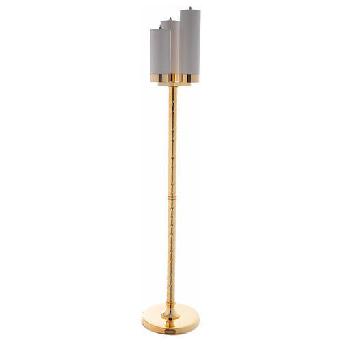Three light candle holder 40 inc, gold-plated 1