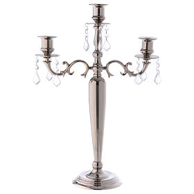 Candle holder 3 branches 55 cm tall, nickel