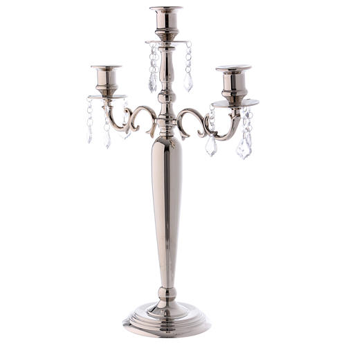 Candle holder 3 branches 55 cm tall, nickel 3