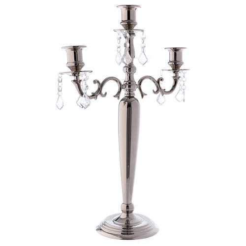 Candle holder 3 branches 55 cm tall, nickel 4