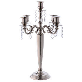 5 armiger Kerzenleuchter aus Nickel mit Durchmesser von 38 cm und einer Hőhe von 55 cm