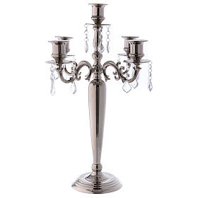 Candle holder 5 branches 55 cm tall, nickel