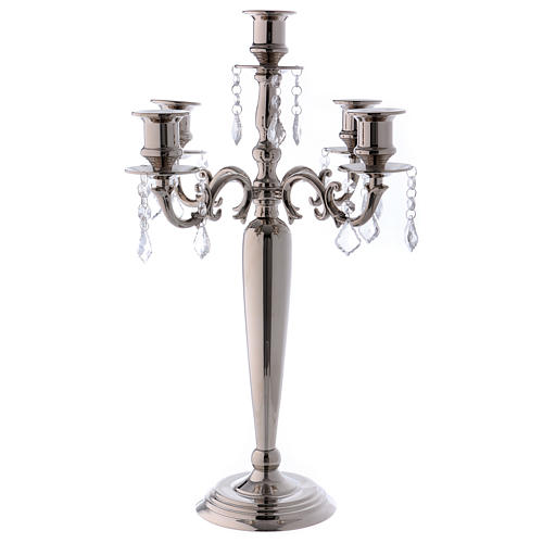 Candle holder 5 branches 55 cm tall, nickel 1