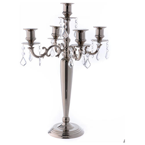 Candle holder 5 branches 55 cm tall, nickel 3