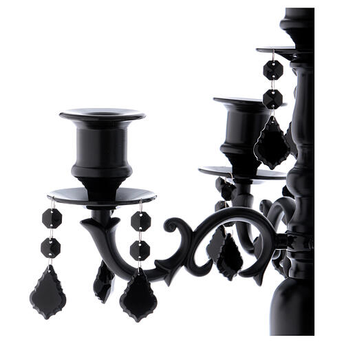 Schwarzer 5 armiger Kerzenleuchter mit Durchmesser von 38 cm und einer Hőhe von 55 cm 2