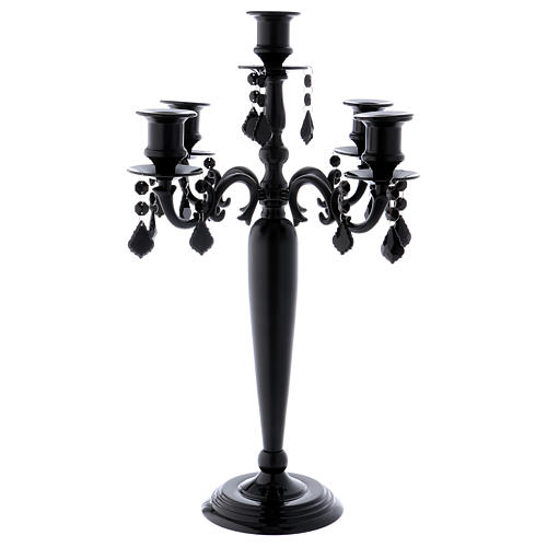 Black candle holder 5 branches 55 cm, nickel 1